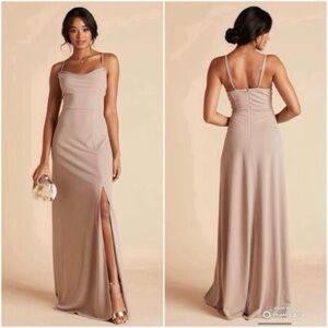 Birdy Grey Size Small Crepe Taupe Ash Formal Bridesmaid Dress NWT